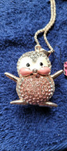 New Betsey Johnson Necklace Baby Penguin Pinkish White Rhinestone Collectible - £11.96 GBP