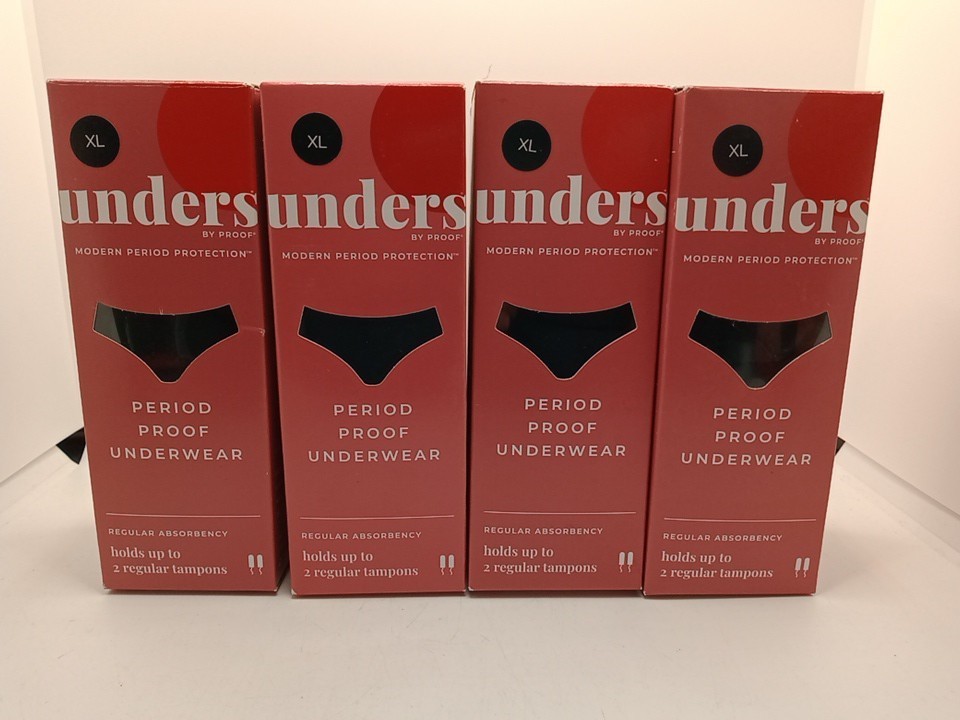 4X Unders XL Period Proof Underwear, Regular Absorbancy - £27.07 GBP