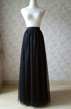 BLACK Long Maxi Tulle Skirt Women Plus Size High Waisted Holiday Tulle Skirt image 13