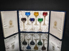 Faberge  Crystal Colored Goblets 8.5&quot; Tall in original presentation case... - $1,450.00