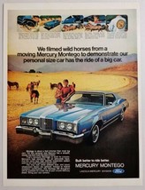 1972 Print Ad The 1973 Mercury Montego 2-Door Couple &amp; Horses on the Range - $11.68