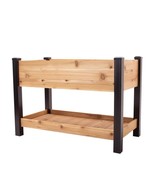 2-Ft x 4-Ft Cedar Wood Raised Garden Bed Planter Bed with Black Vinyl Legs - $448.36 CAD