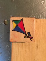 Flying Kite Woodblock Rubber Stamp - Crafting Crafts - $4.00