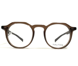 Nautica Eyeglasses Frames N8151 200 Clear Brown Hexagon Full Rim 47-21-140 - $111.98