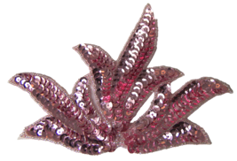 Pink Beaded Sequin Patch Floral Emblem Decoration 6.5&quot; x 4.5&quot; NEW - £7.73 GBP