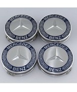 4 Pcs SET Mercedes Benz Wheel Center Caps Emblem Dark Blue Hubcaps 75MM ... - $19.79