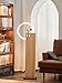 interoknack Modern Floor Lamp with Wooden LED Ring, Minimalist Solid Wood Plant  Item image 15