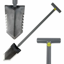 Lesche T- Handle 31&quot; Heavy Duty Metal Detector Shovel Double Serrated Blade - £68.74 GBP