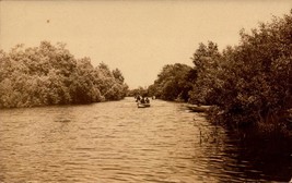 VINTAGE REAL PHOTO POSTCARD- MEN IN ROWBOATS ON THE PAJARO RIVER, CA BK68 - $4.95