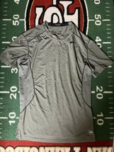 Nike Pro Combat Dri-Fit Men’s M Athletic Short Sleeve Shirt Grey Fitted 449787 - $24.71