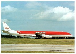 Emery Worldwide McDonnell Douglas DC 8 at London 1984 Airplane Postcard - $5.16