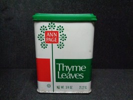 Ann Page thyme leaves 1970&#39;s Tin Container  .75 oz empty - $4.95