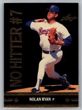 1991 Leaf #BC25 Nolan Ryan Gold 7th No Hitter Card - £3.69 GBP