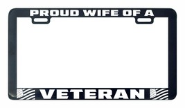 Proud Esposa De Un Veterano Militar Guerra Licencia Placa Marco Soporte - £5.02 GBP
