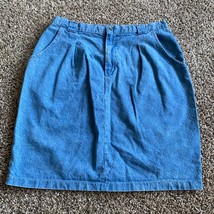 Vintage 80s French Navy Denim Blue Jean Skirt made in USA 34&quot; waist - $34.99