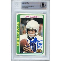 Jim Zorn Autograph Seattle Seahawks Auto 1978 Topps Signed On-Card Beckett Slab - £76.73 GBP