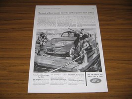 1941 Print Ad Ford Super Deluxe Car on Ferry Boat Meet a Need - $12.82