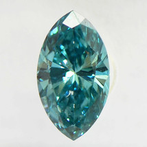 Marquise Shape Diamond Loose Enhanced Fancy Blue 0.64 Carat SI2 IGI Certified - £553.26 GBP