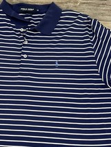 Ralph Lauren Polo Golf Shirt Blue/White Striped Pima Cotton Pony Logo Size XL - £12.05 GBP