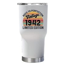 Vintage 1942 Tumbler 30oz With Lid Gift 80 Years Old Aged To Perfection 80th Hap - £23.70 GBP