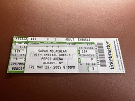 Sarah McLachlan Tour Full Ticket Stub - Albany, NY - May 13th, 2005 - £4.79 GBP