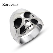 ZORCVENS 2021 New Retro Vintage Stainless Steel Retro  Ring Men Jewelry - £7.70 GBP
