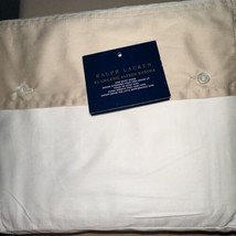 Ralph Lauren Organic Sateen Border 2pc King Pillowcases Coasta SAND/WHT Nip $145 - $64.06