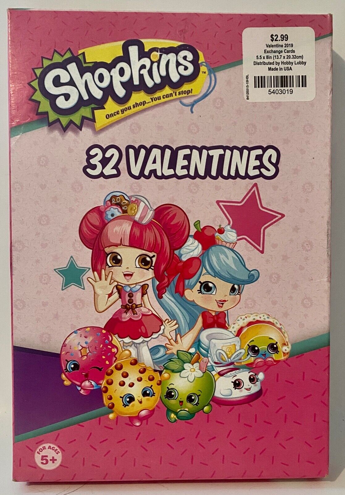SHOPKINS Valentine Exchange Kit - 32 Valentines for Classroom Friend Exchange - $1.94