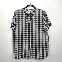 230. Only Necessities Black White Gingham Top Blouse 20WP - £11.21 GBP