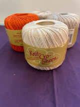 3 1/2 Balls - J&P Coats KNIT CRO-SHEEN 100% Mercerized Cotton Thread (3 colors) - $6.56