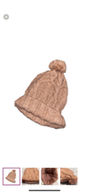 Universal Thread Pink Cable Knit Pom Pom Fleece Lined Beanie Hat One Size Cozy - £11.19 GBP