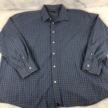 Untuckit Mens Long Sleeve Button-Up Shirt Size XXXLC Blue Gray Gingham  ... - $23.33