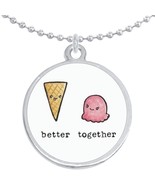 Better Together Ice Cream Cone Round Pendant Necklace Beautiful Fashion ... - £8.62 GBP
