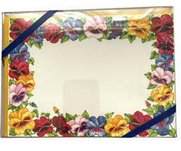 Colors By Design Flat Notecards Floral Border Red Blue Yellow Flowers 10... - $16.23 CAD