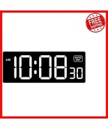 Large LED Digital Wall Clock - 10-Inch, Adjustable Brightness, &amp; Militar... - $38.79