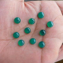 13x13 mm Round Natural Green Onyx Cabochon Loose Gemstone Wholesale Lot 5 pcs - £6.75 GBP