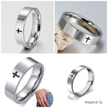 Sizes 9,10,11,12&amp;13 NEW Men&#39;s CROSS Ring Christian Jewelry Jesus Stainless Steel - £1.80 GBP