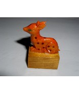 Penguin Brand Deer Vintage Pencil Sharpener Wood Gloss Finish Green - $27.73 CAD