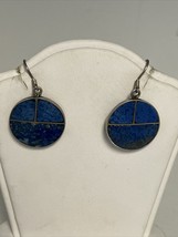 Sterling Silver Lapis Lazuli Earrings Dangle Drop Hook Backs 6.1g FREE S... - $27.67