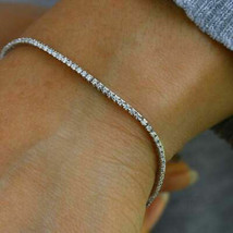 6Ct Simulated Round Cut Diamond Tennis Bracelet For Women 14k White Gold... - $134.25