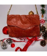 VTG Rebecca Minkoff Clutch Crossbody Red Trendy Leather Gold Hardware 12... - $42.08