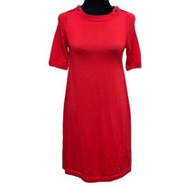 J Crew Red Wool Sheath Dress Classic 3/4 Sleeve Size Small - $31.99