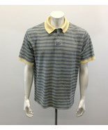 Field Gear Polo Shirt Men&#39;s Large Cotton Pattern Yellow Blue Short Sleeve - $7.92
