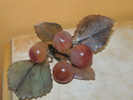 Vntg Chinese Carmel Agate Cherries Branch Leaves Carnelian Jade Jadeite ... - €30,96 EUR