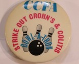CCFA Bowling  Pinback Button Strike Out Crohn&#39;s &amp; Colitis Bowlathon - £6.25 GBP