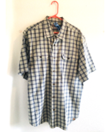 Carhartt Shirt Mens Xl Green/Blue Plaid Short Sleeve Button Front Pocket... - $28.45