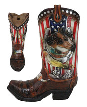 Western USA Flag Horseshoe Southwest Feathers And Horse Cowboy Boot Mone... - $25.99