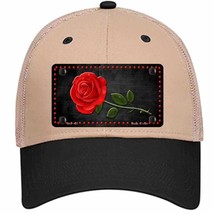 Rose Design Black Novelty Khaki Mesh License Plate Hat - £22.70 GBP