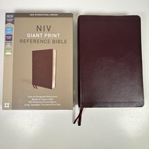 NIV Reference Bible Giant Print Bonded Leather Burgundy Red Letter - $24.74