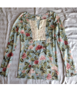 Denim &amp; Supply Ralph Lauren Women Lace Sheer Floral Blouse Long Sleeve M... - €25,79 EUR